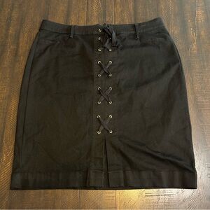 Black Lace-Up Skirt